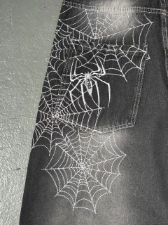 Jean Baggy Super Spider Gris Intervenido