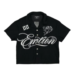 Camisa Mixed Emotion Remera Boxy Fit Signature Button Up Negro 160 U$D