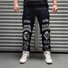 Jean Levi's Custom Azul Marino Monkey Nevermind on internet