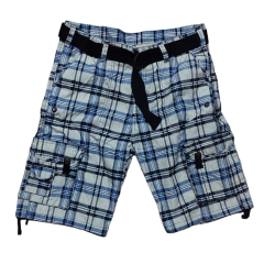 Bermuda Short Cuadrillé Light Blue