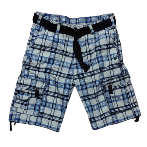 Bermuda Short Cuadrillé Light Blue