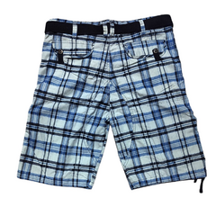 Bermuda Short Cuadrillé Light Blue - comprar online