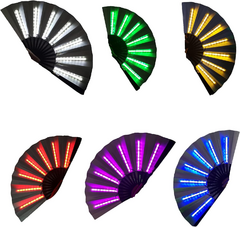 Abanico Led Pixel RGB Grande Bamboo Control Remoto - Negro