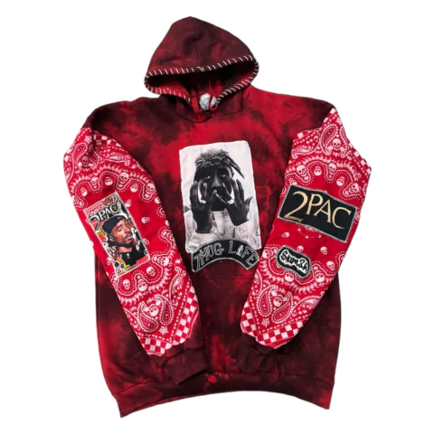 Buzo Hoodie TuPac Batik Bandana Roja