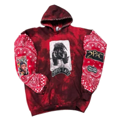 Buzo Hoodie TuPac Batik Bandana Roja - tienda online