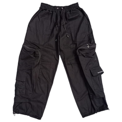 Pantalon Cargo Gabardina Full Black
