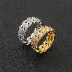 Anillo Eslabon Cuban Strass Dorado en internet