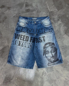 Bermuda Jort Baggy Tupac Azul - comprar online
