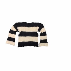 Sweater Rayado Full Lana Negro