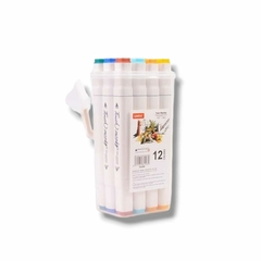 Pack 12 Marcadores Weibo Twin Marker Doble Punta