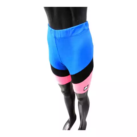 Biker Triple Color Azul Rosa Negro Elastizada