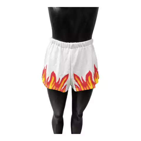 Short Fuego Flamas Blanco Algodon