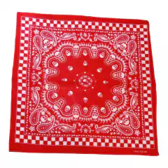 Pañuelo Bandana Roja Calavera Tribal