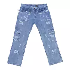 Pantalon Jean Baggy Y2K Ripped Blue