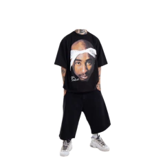 Imagen de Remera Rap Hip Hop Tupac Face ID Negra