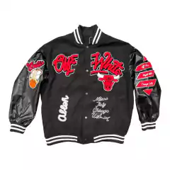Campera Varsity Universitaria Chicago Bulls Full BLACK