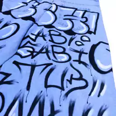 Bermuda Jean Intervenido Graffiti Hip Hop Baggy Celeste