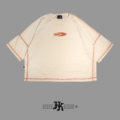 Remera Oversize Beige Race - comprar online