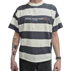 Remera Rayada Boxy Fit Gris Claro Blanco Royal Hyde Park - KITCH TECH