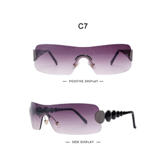 Anteojos de Sol Curvos Diamantes Oversize Y2K B002 - comprar online