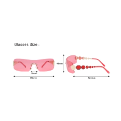 Anteojos de Sol Curvos Diamantes Oversize Y2K B002 - KITCH TECH