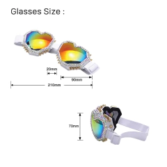 Anteojos de sol Antiparras corazón steampunk Y2k con tachas y strass 275 - KITCH TECH