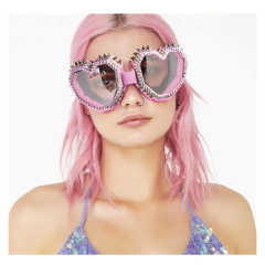 Anteojos de sol Antiparras corazón steampunk Y2k con tachas y strass 275 - tienda online
