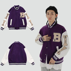 CAMPERA VARSITY JACKET UNIVERSITARIA B BONES VIOLETA en internet