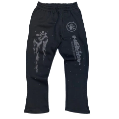 Pantalon Flare Jogging Hellstar Negro