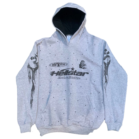 Buzo Hoodie Canguro Hellstar Gris