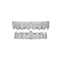 Parrilla Para Dientes Grillz Strass Oro Blanco Corazones Trap en internet