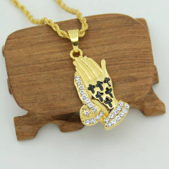 Cadena C/ Dije Manos Rezando C/ Strass - comprar online