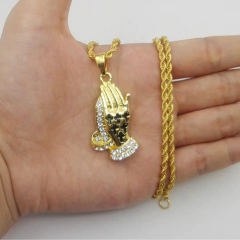 Cadena C/ Dije Manos Rezando C/ Strass