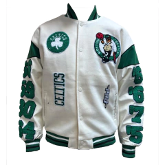 Campera Universitaria NBA Boston Celtics Retro Classic Blanca 250 U$D - comprar online