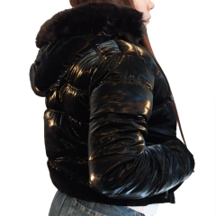 Imagen de Campera Puffer Croptop Brillosa