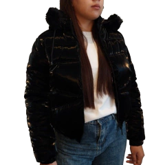Campera Puffer Croptop Brillosa - KITCH TECH