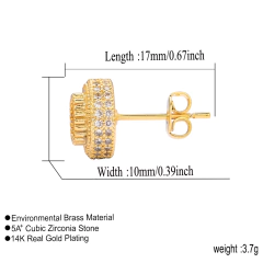 Aros Plata 925 Redondo Símil Zircón Diamante N22 en internet