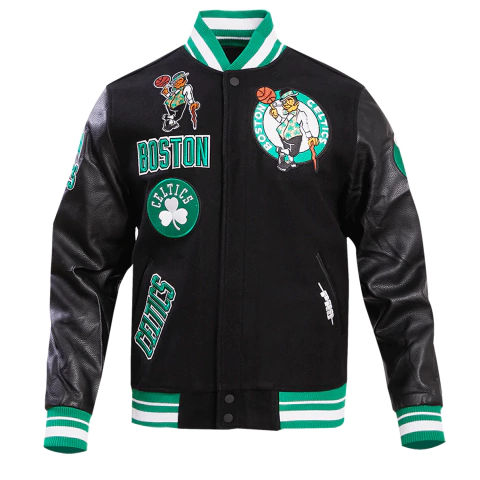 Campera Universitaria NBA Boston Celtics Retro Classic Negra