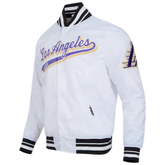 Campera Universitaria Bomber LA Lakers Blanca 250 U$D on internet