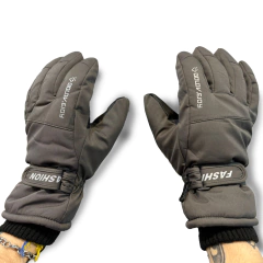 Guantes Para Nieve Impermeables Adultos Peluche Negro