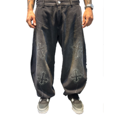 Pantalón Jean Baggy Rayos y Cruces Strass - comprar online