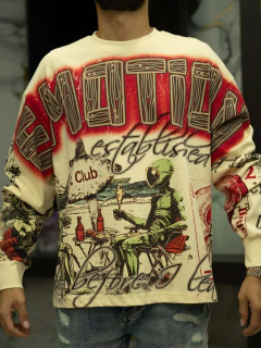 Remera Mixed Emotion Manga Larga "Art Club" Cream Long Sleeve 160 U$D - tienda online