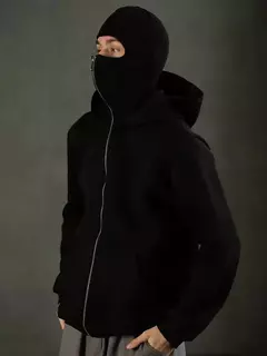 Imagen de Buzo Hoodie Zip Code Balaclava Full Black