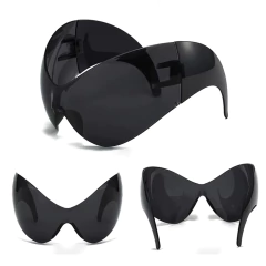 Imagen de Anteojos de Sol Gigantes Y2K Mosca Futurista Envolvente