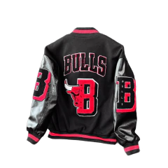 Campera Campeonato Varsity Universitaria Chicago Bulls Negra - KITCH TECH