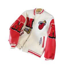 Campera Campeonato Varsity Universitaria Miami Heat Blanca Hueso - comprar online