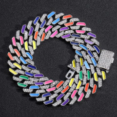 Cadena Cubana Piedra Strass Dorada Plateada Hip Hop Trap 55 - 24 Inch