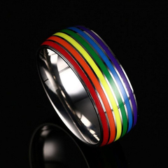 Anillo Alianza Bandera Orgullo Lgbtq Gay Pride Acero Inoxidab en internet