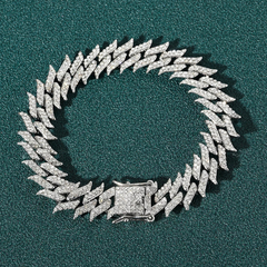 Pulsera Cubana Piedra Strass Dorada Plateada Hip Hop Trap 59 - 8 Inch - comprar online