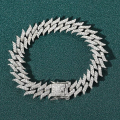 Pulsera Cubana Piedra Strass Dorada Plateada Hip Hop Trap 59 - 8 Inch - comprar online